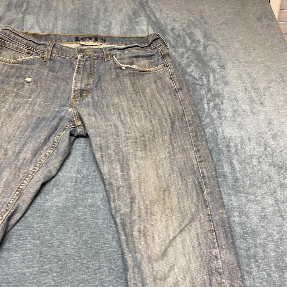 Levi's 514 Jeans Mens 33x32 Blue Denim Light Wash Slim Straight Leg Outdoor